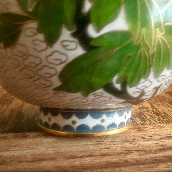 VTG Japanese Handmade Cloisonné Vase Floral Design - Picture 5 of 10